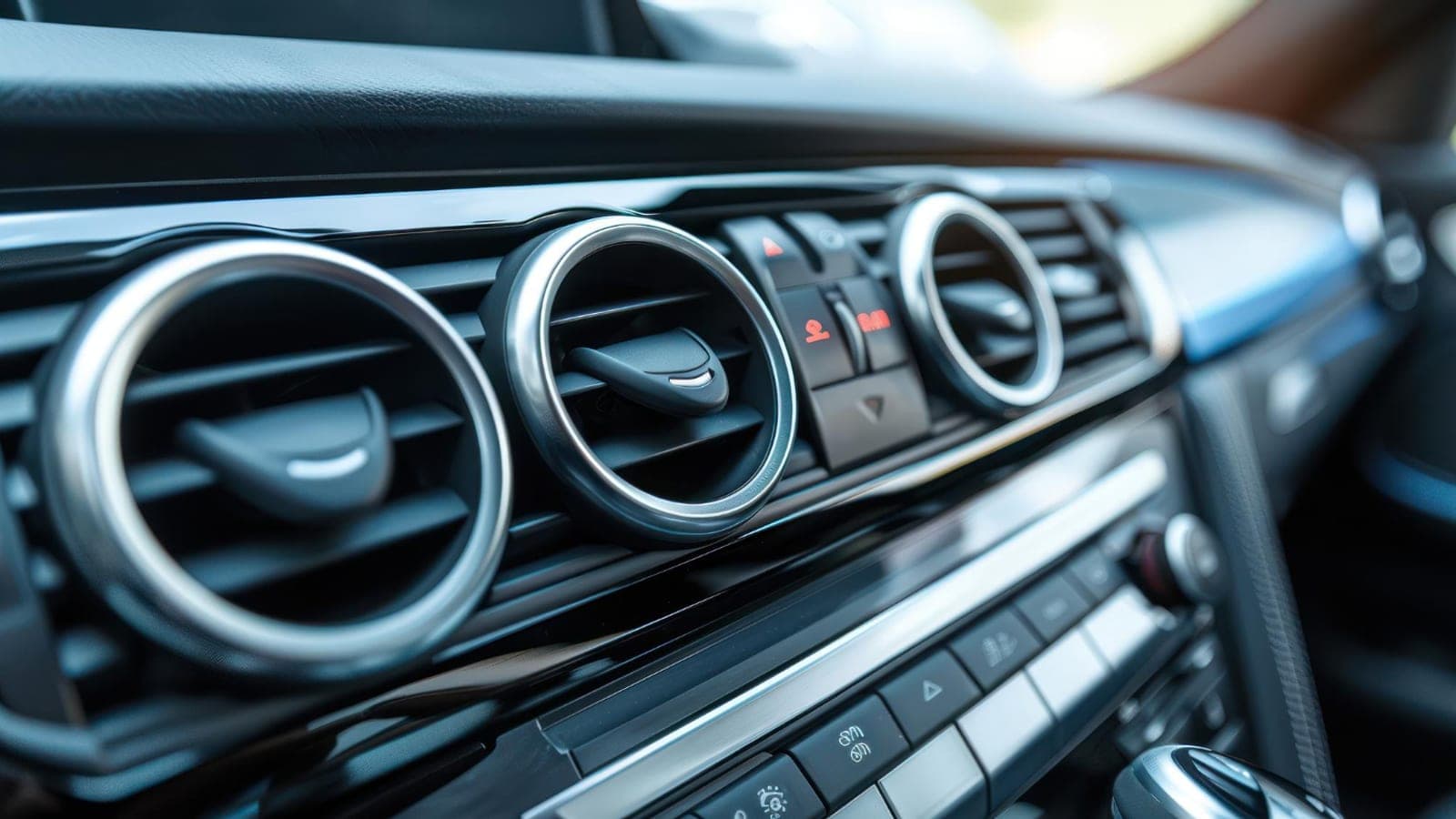 Car AC vent close-up